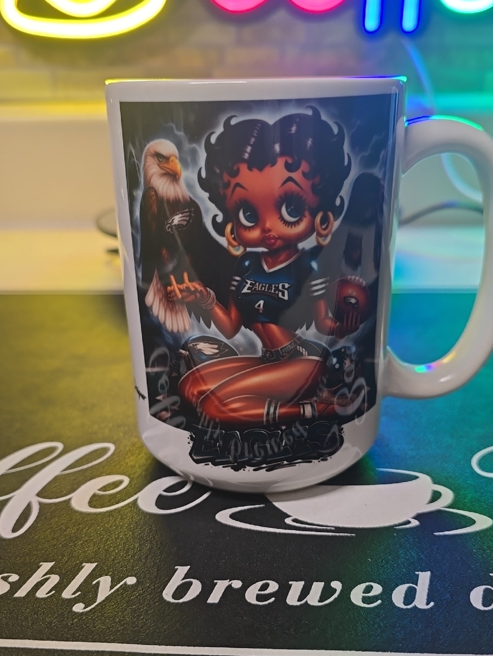 Betty Boop x Eagles Graphic Mug - Black & White